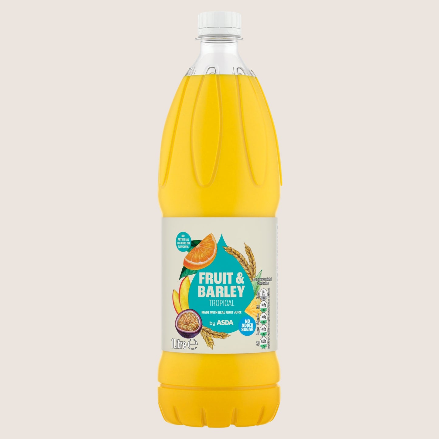 ASDA Fruit & Barley Tropical No Added Sugar 1 Litre