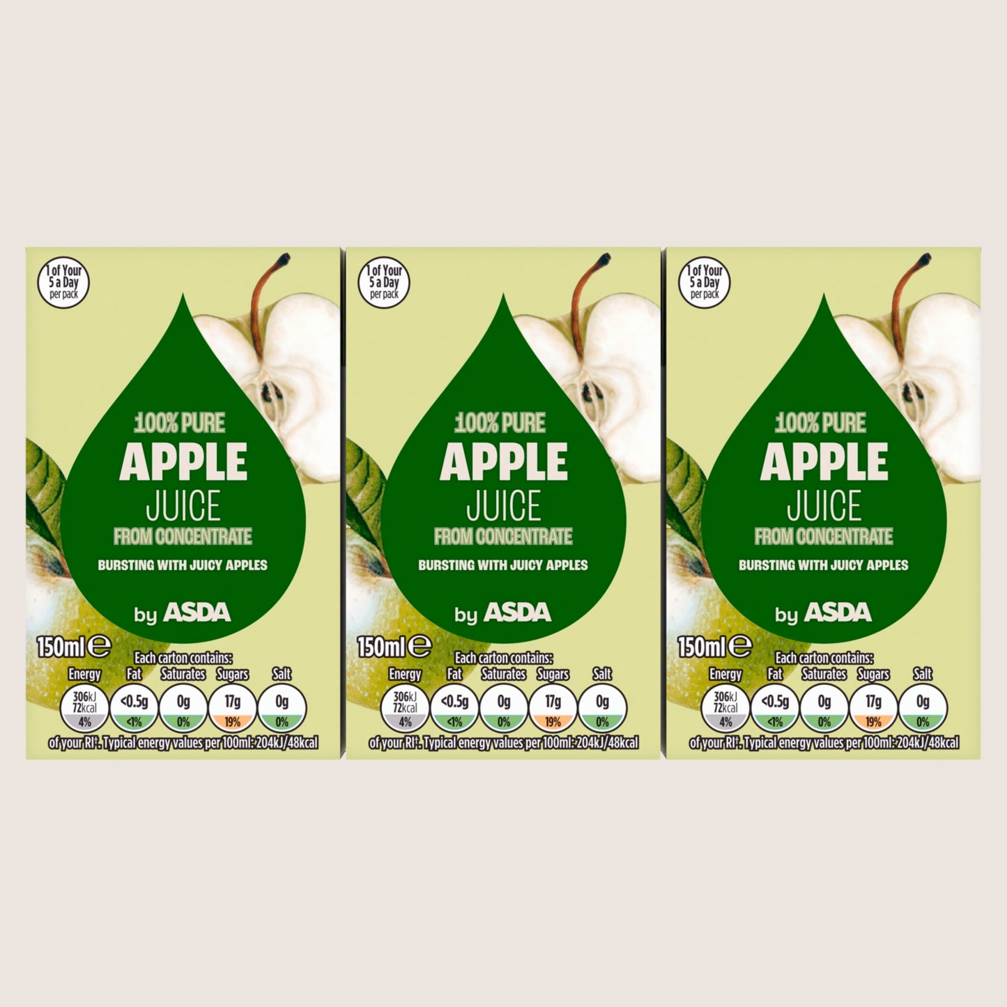 ASDA Apple Juice from Concentrate Refreshing 150ml