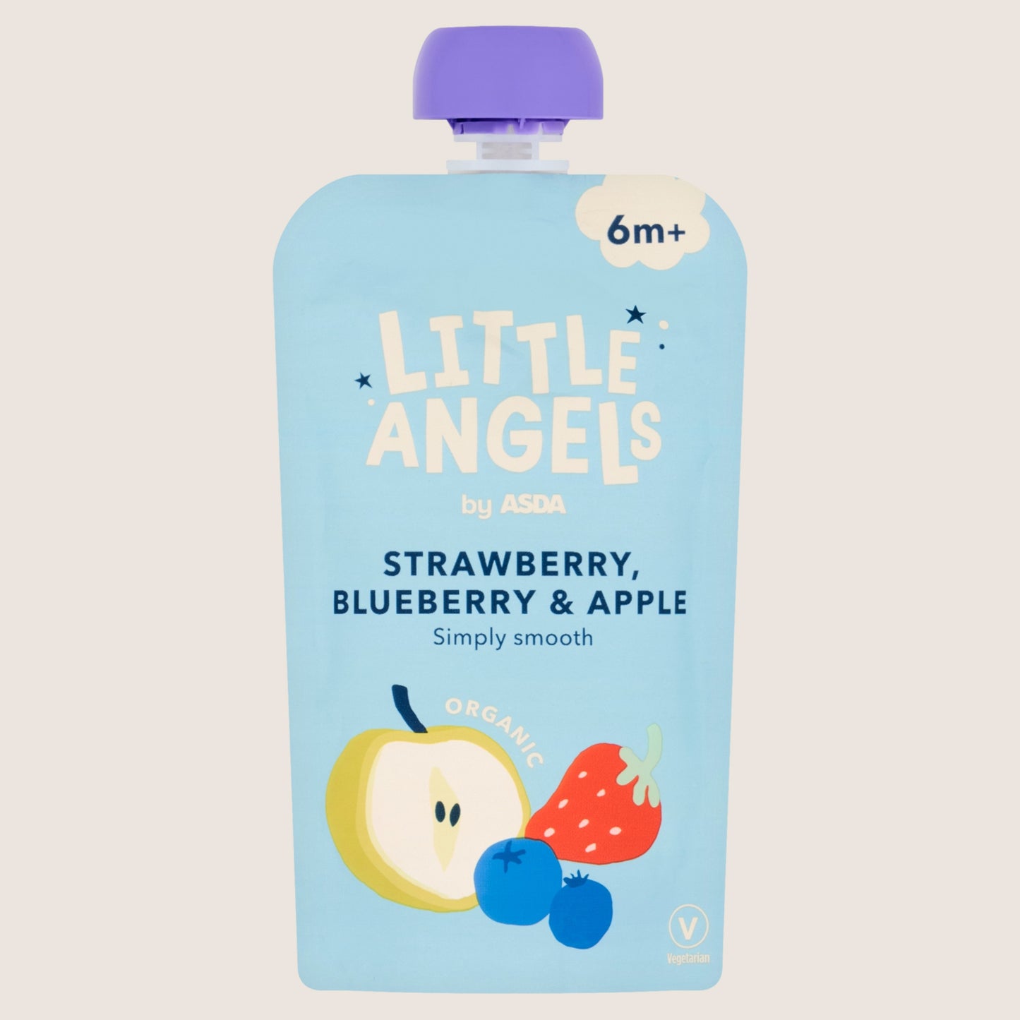 LITTLE ANGELS by ASDA Strawberry Blueberry & Apple 6m+ Gentle Formula 120g