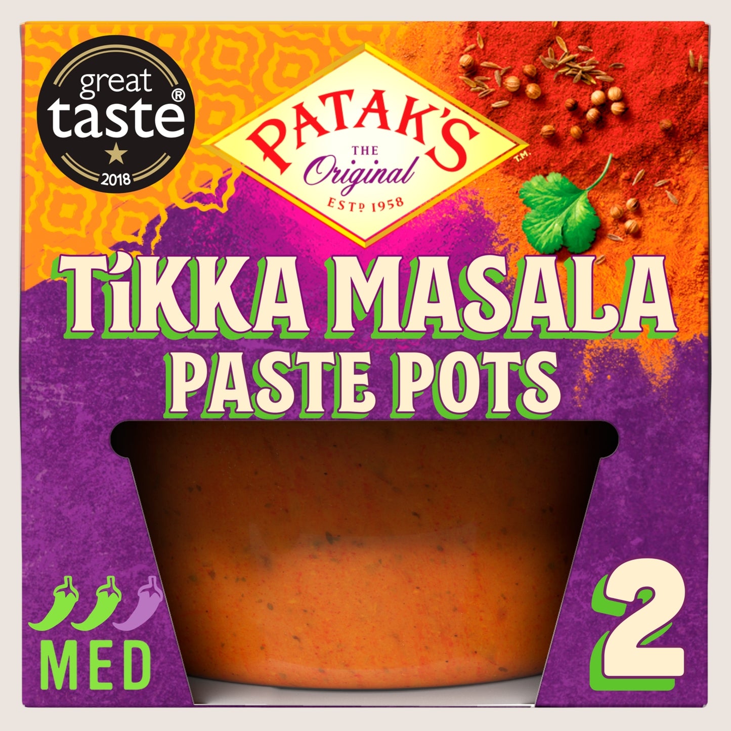 Patak's Tikka Masala Paste Pots Gluten Free 2 x 70g
