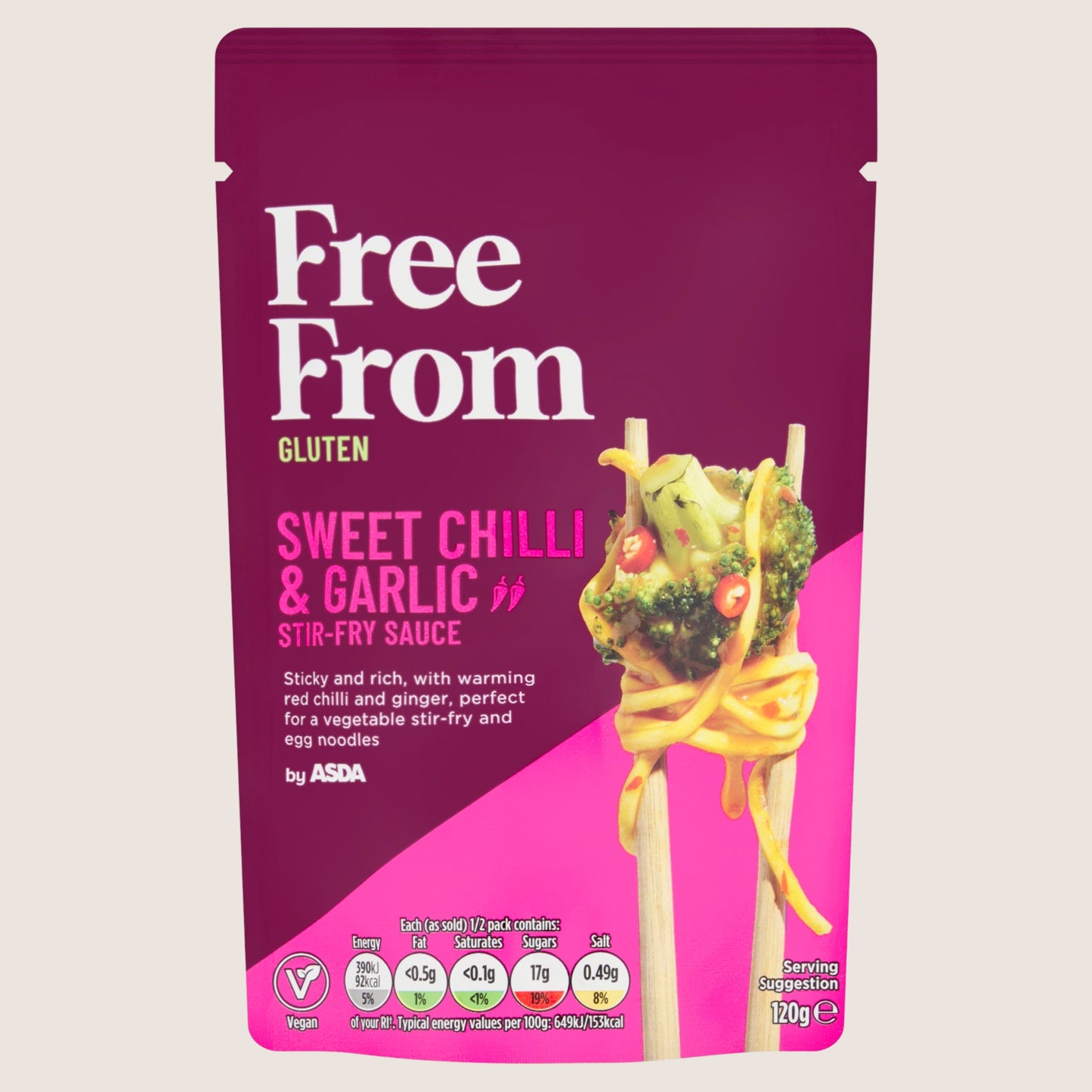 ASDA Free From by Sweet Chilli & Garlic Stir-Fry Sauce Vegan Friendly 120g