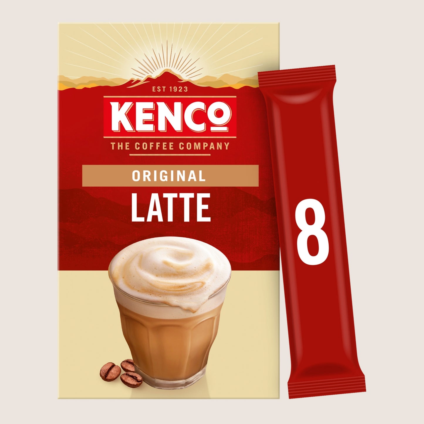 Kenco Latte Instant Coffee Sachets No Artificial Additives 8x16.3g