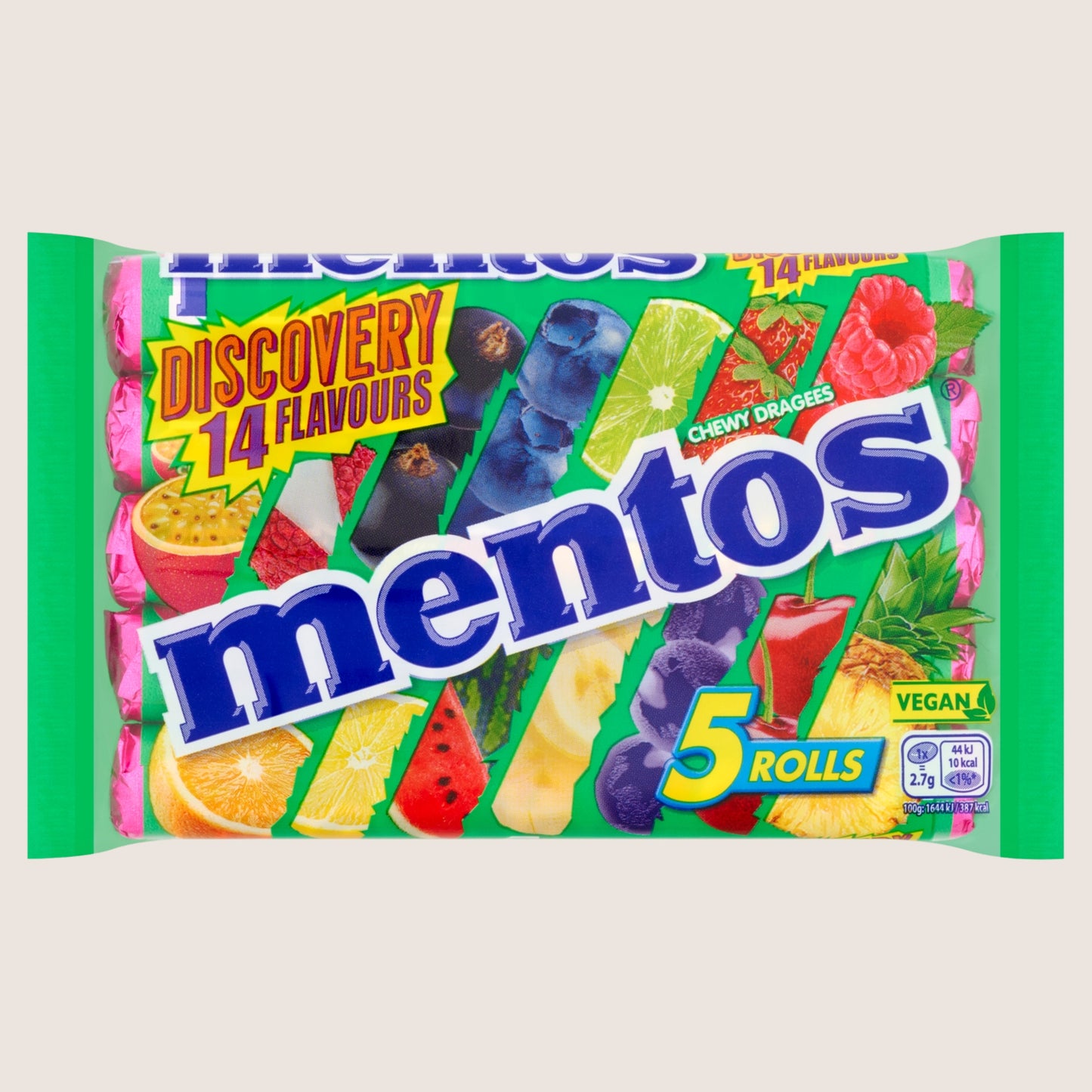 Mentos Discovery Chewy Dragees 5 Pack 5 x 37.5g