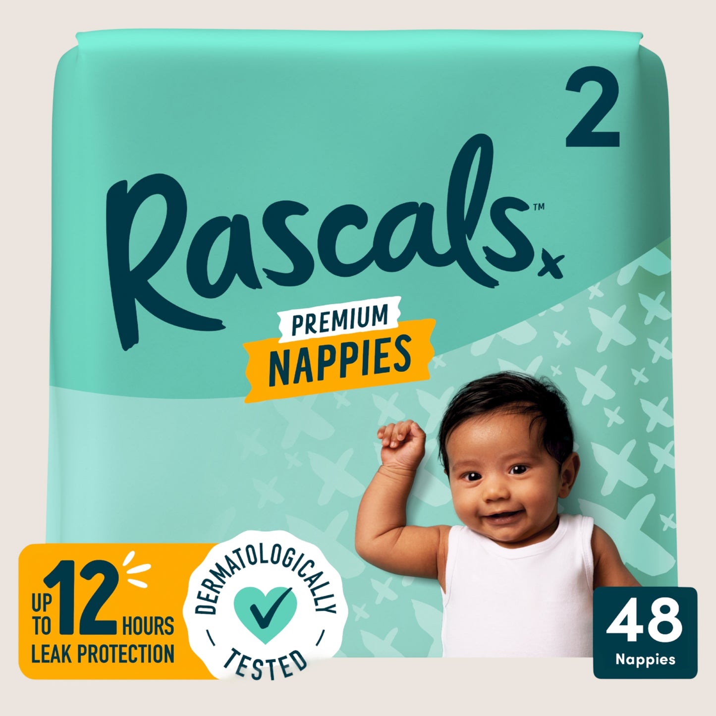 RASCALS Premium Nappies Size 2 Hypoallergenic 48 Count