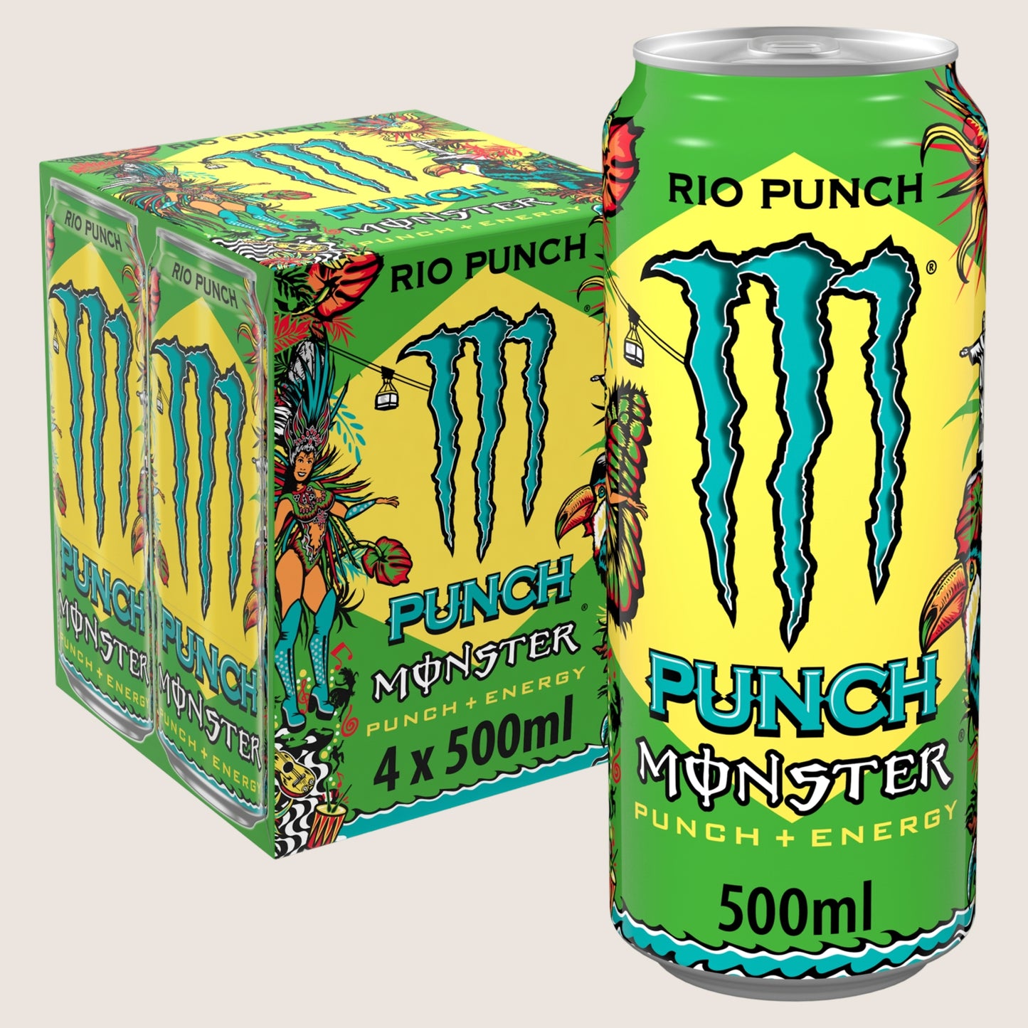 Monster Energy Drink Rio Punch Refreshing 4 x 500ml