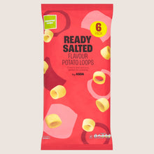ASDA Ready Salted Flavour Potato Loops No Artificial Additives 6 x 24g