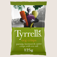 Tyrrells Sea Salted Veg Sharing Crisps Gluten Free 125g