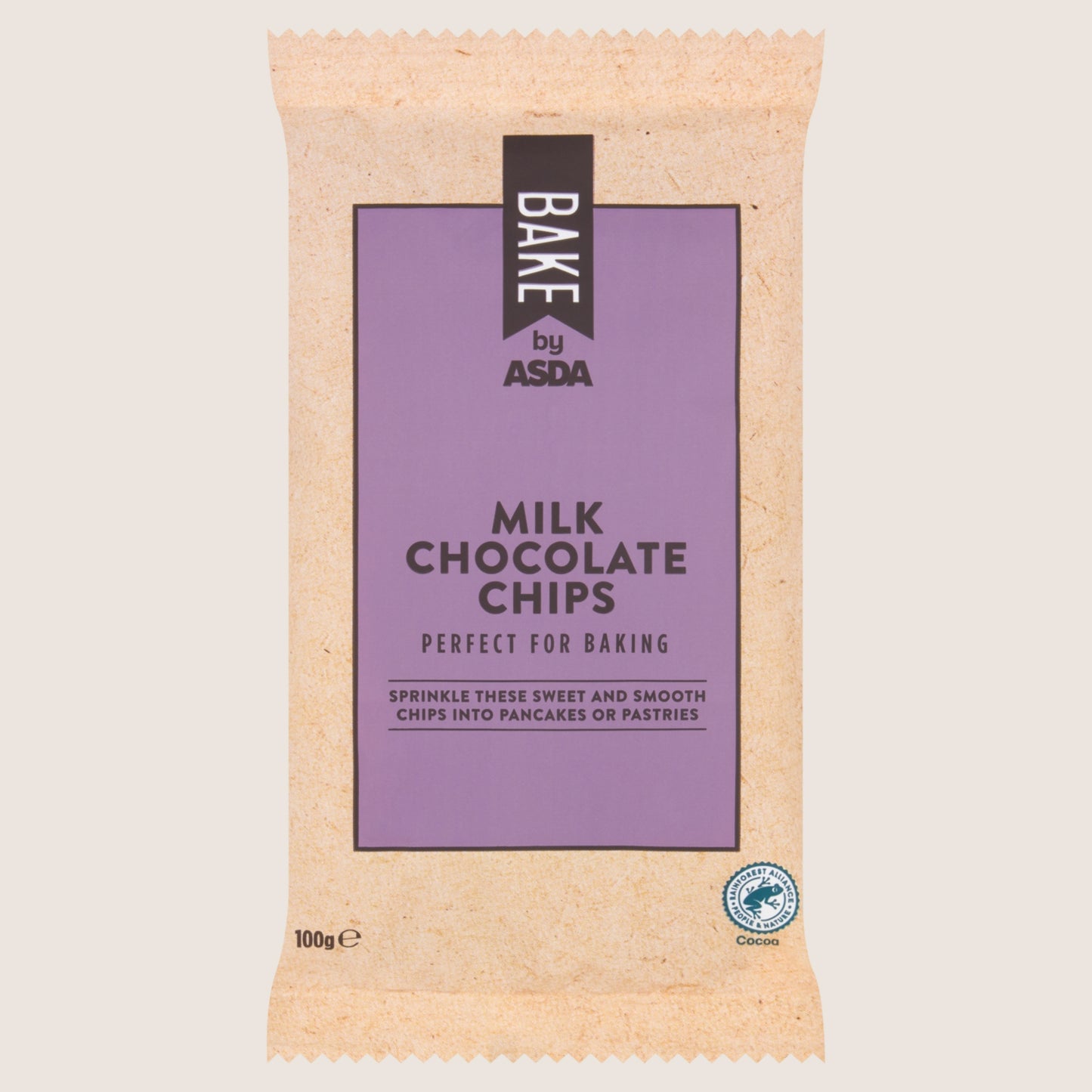 BAKE by ASDA ASDA Milk Chocolate Chips Premium Quality 100g