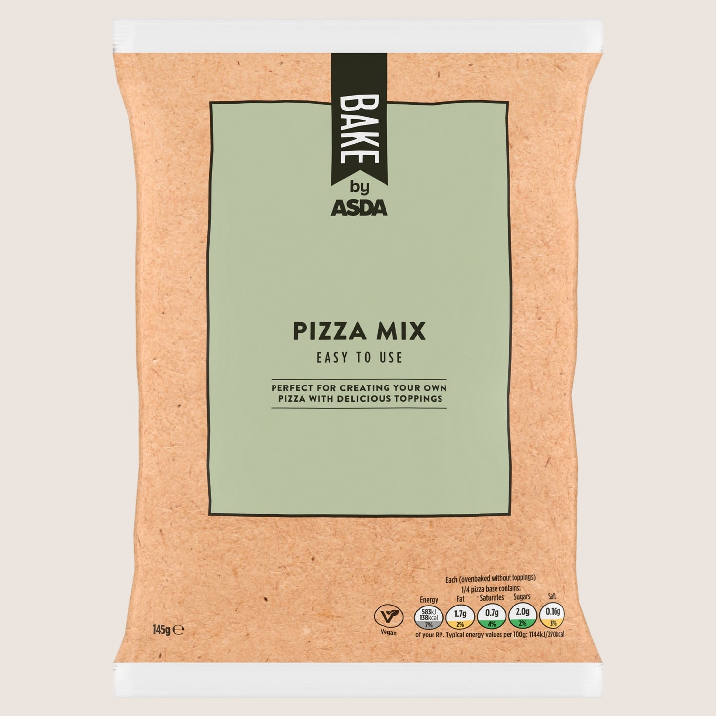 BAKE by ASDA ASDA Pizza Mix Fortified with Vitamins 145g