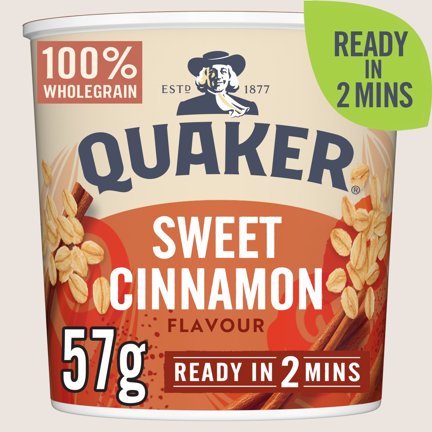 Quaker Oat So Simple Sweet Cinnamon Porridge Pot Vitamin Fortified 57g