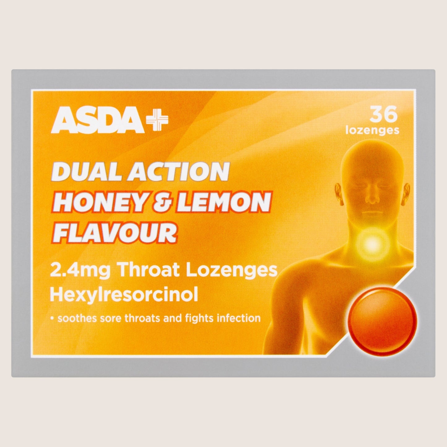 ASDA Dual Action Honey & Lemon Flavour 36 Lozenges