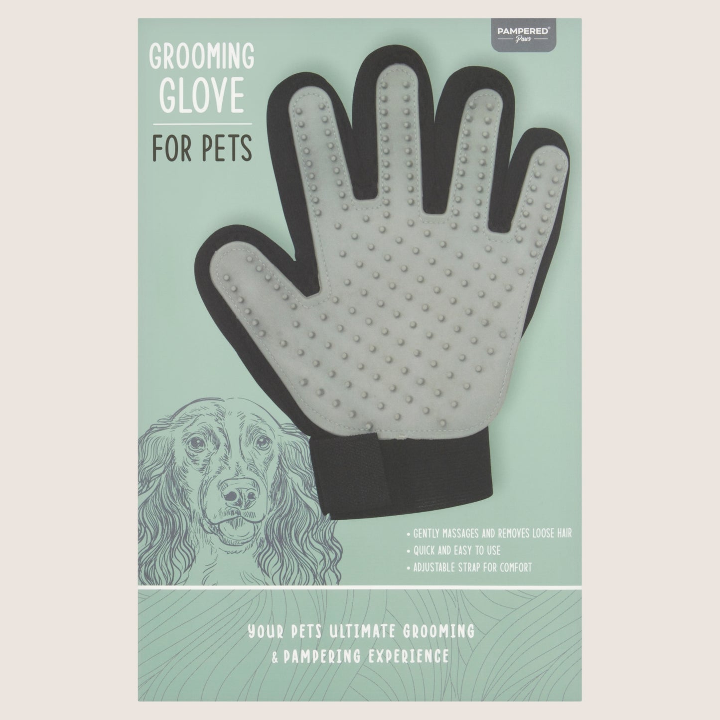 Pampered Paws Grooming Glove for Pets Nutritionally Complete