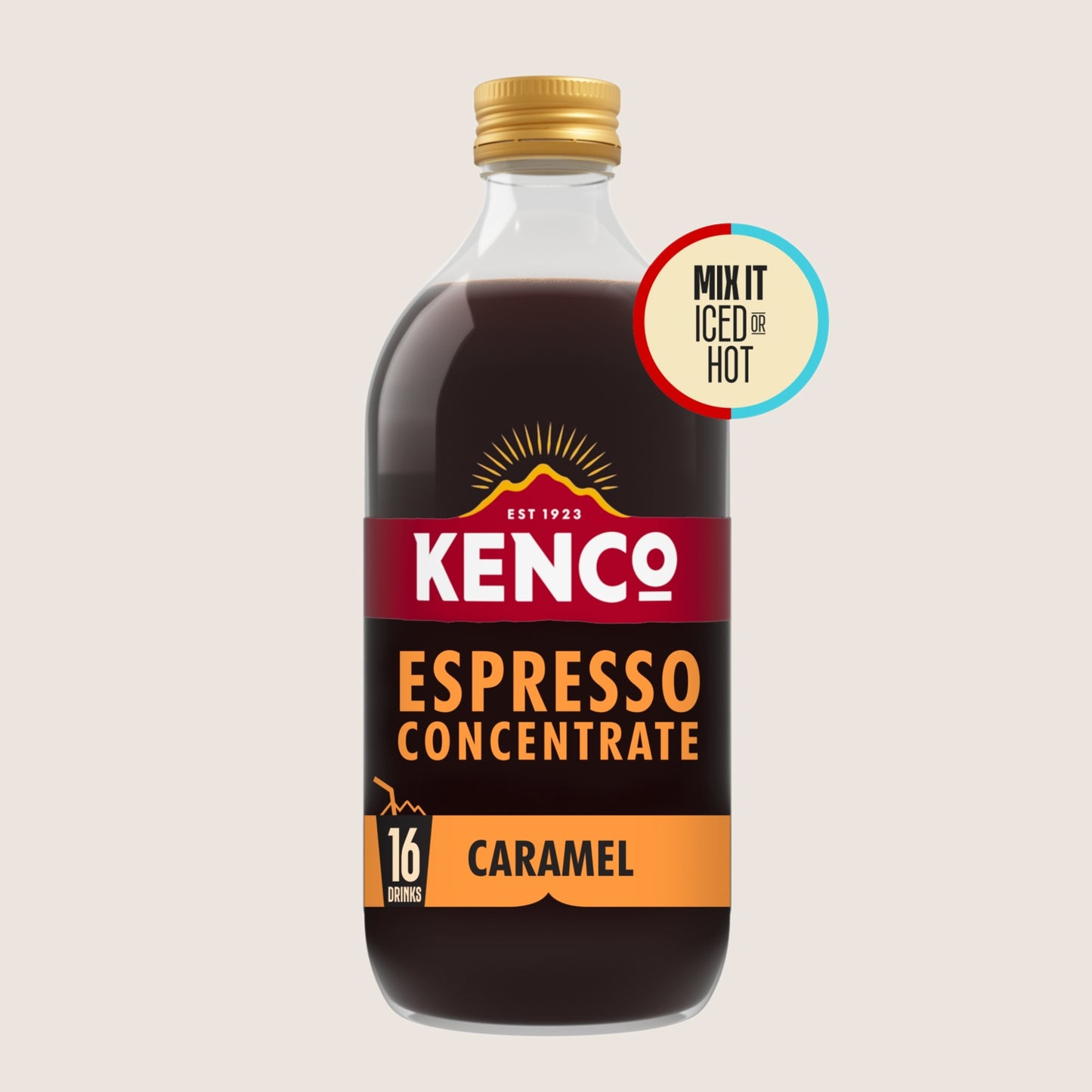 Kenco Espresso Coffee Concentrate Caramel Iced or Hot No Artificial Additives 485ml