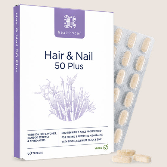 Healthspan Replenish Hair & Nail 50 Plus Vegan Friendly 60 tablets
