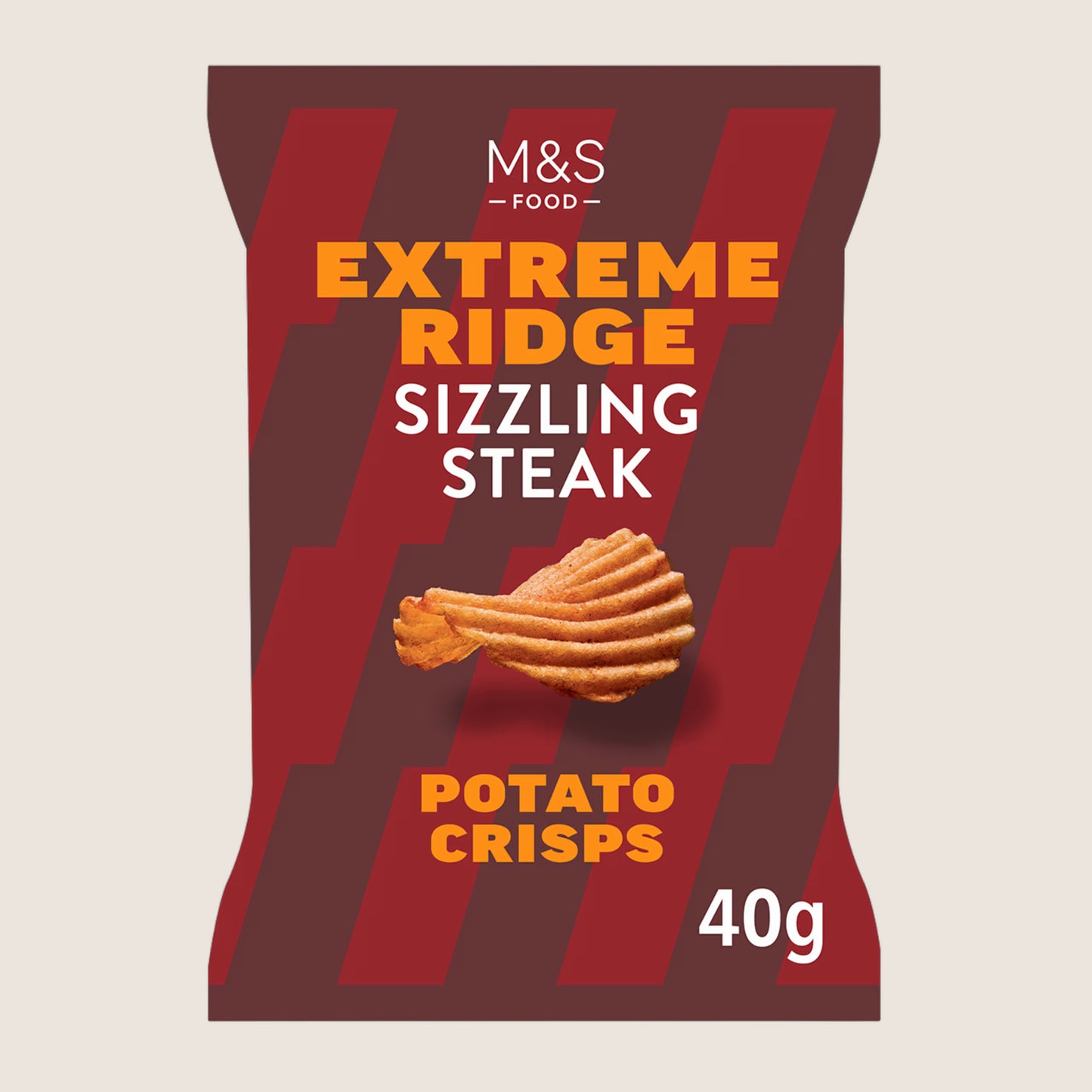 M&S Extreme Ridge Sizzling Steak Crisps 40 g