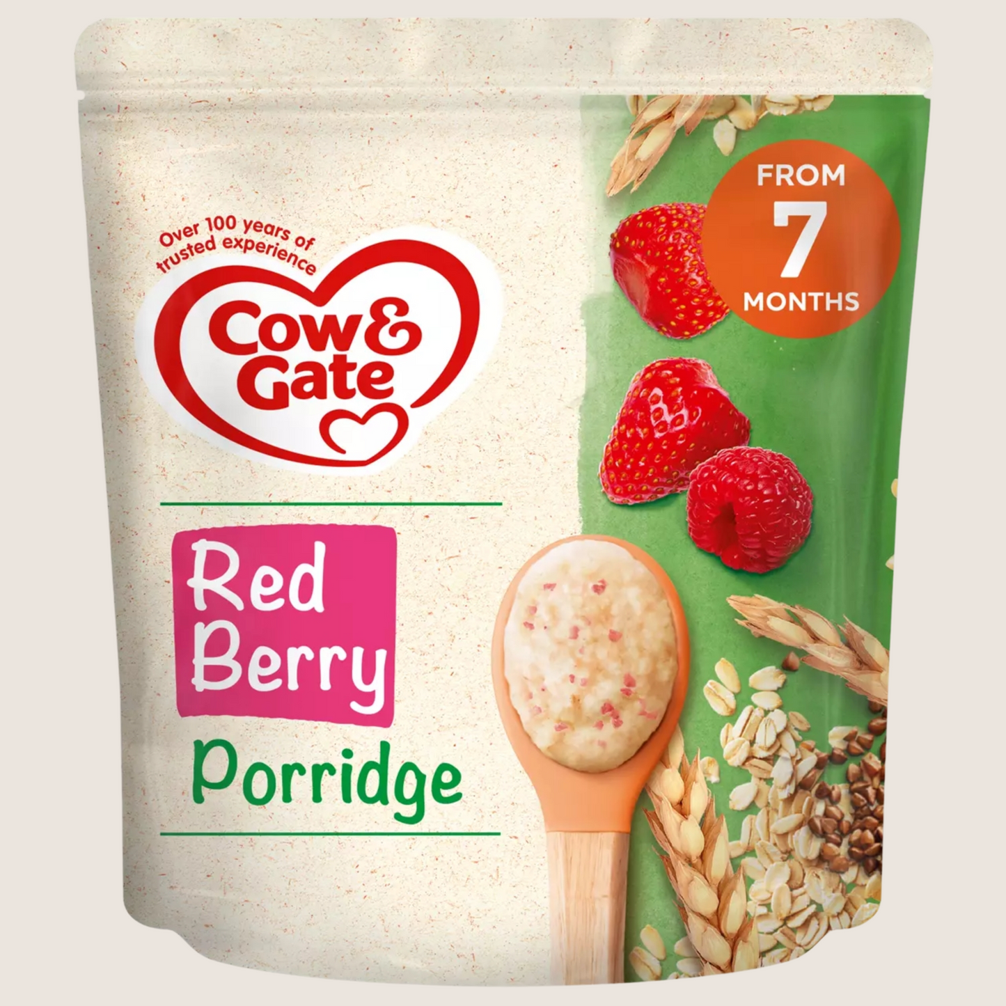 Cow & Gate Red Berry Wholegrain Porridge Baby Cereal Gentle Formula 200g