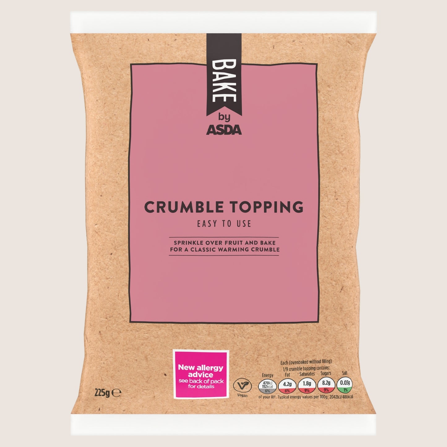 BAKE by ASDA Crumble Topping Fortified with Vitamins 225g