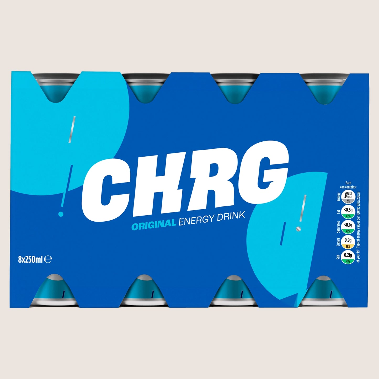 ASDA Chrg Original Energy Drink No Artificial Additives 8 x 250ml