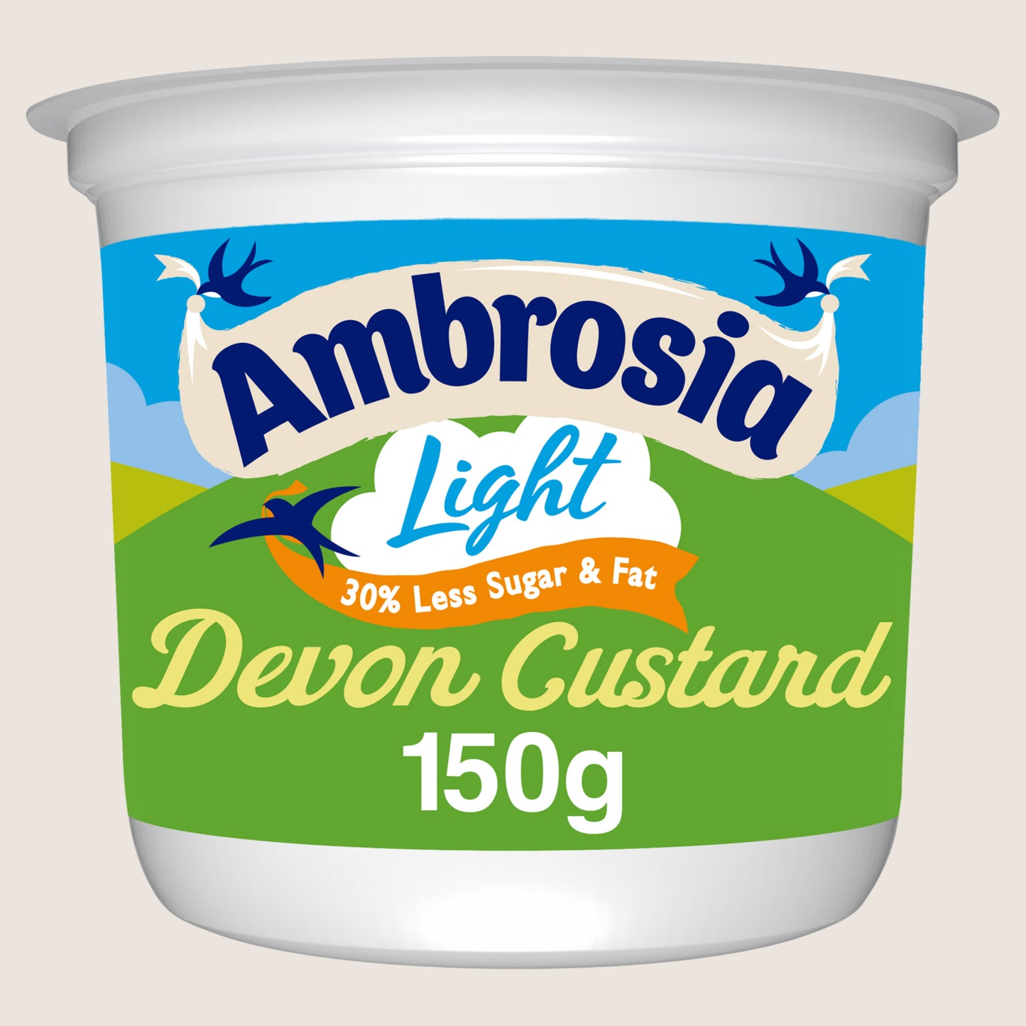 Ambrosia Light Low Fat & Reduced Sugar Custard Dessert Snack Pot Reduced Sugar 150g