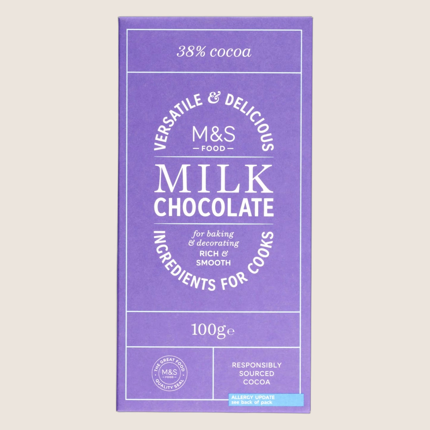 M&S Milk Cooking Chocolate Real Chocolate 100 g