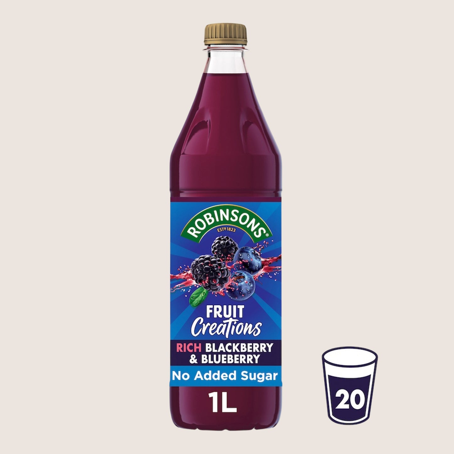 Robinsons Fruit Creations Rich Blackberry & Blueberry No Added Sugar 1L