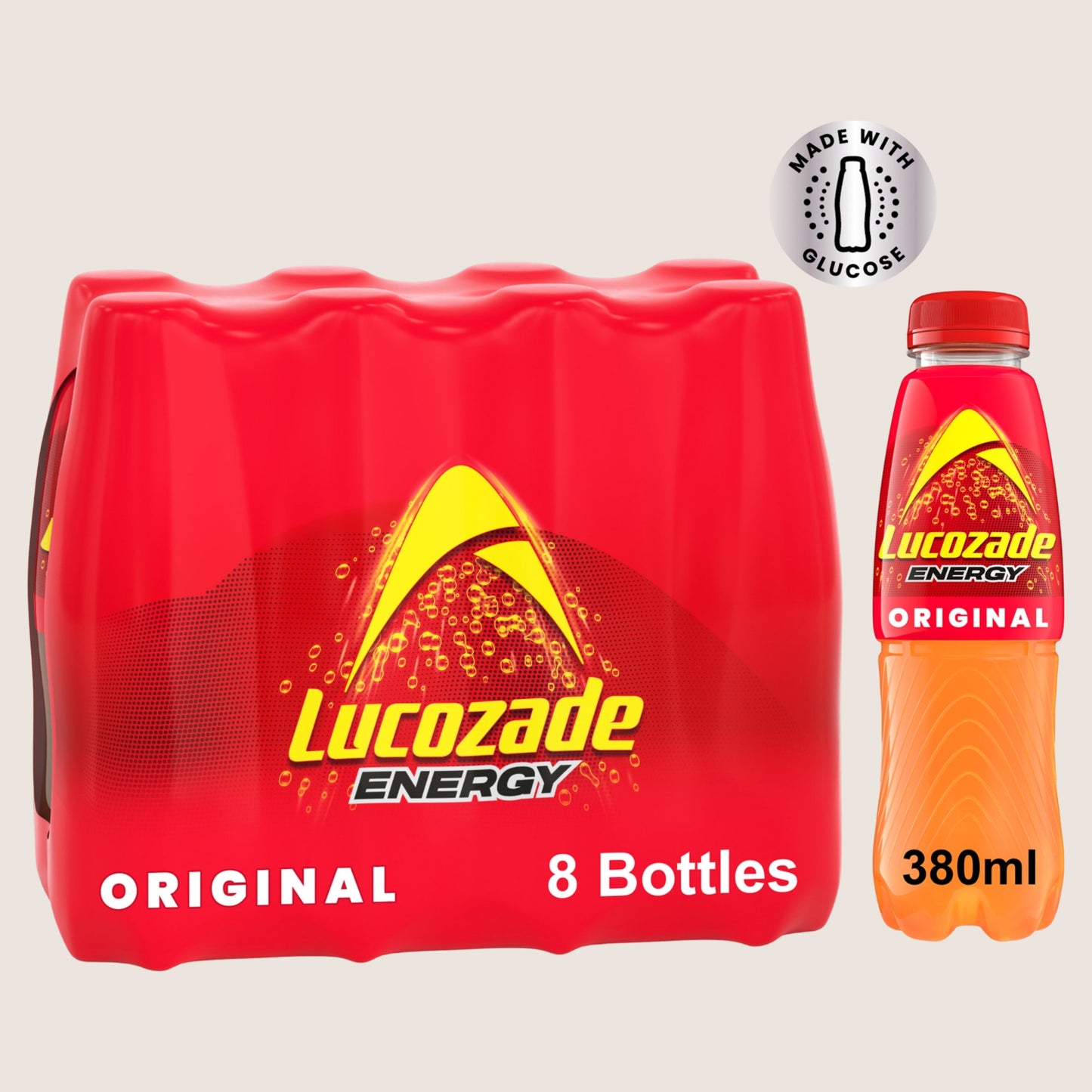 Lucozade Energy Drink Original Refreshing 8 x 380ml