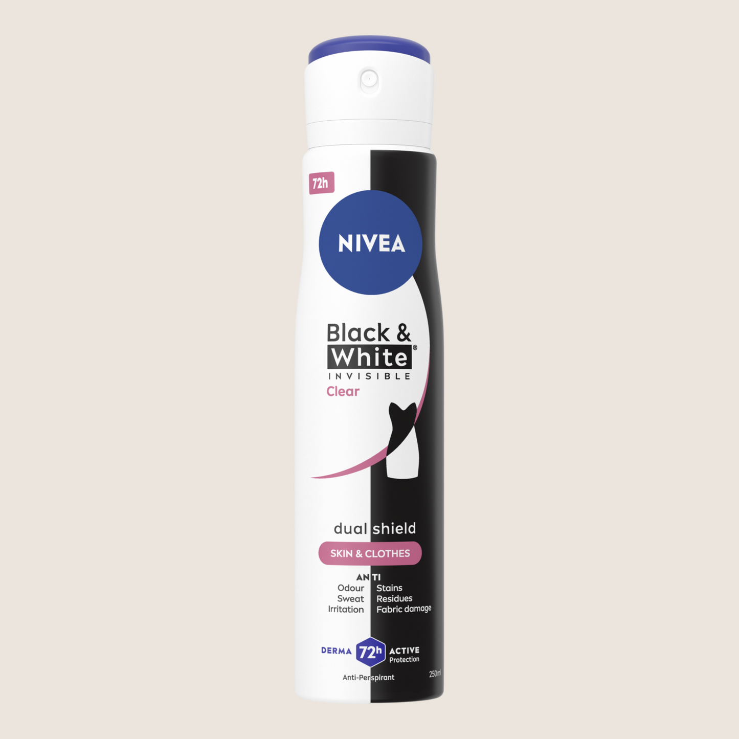 Nivea Black & White Invisible Clear 72h Anti-perspirant Deodorant Suitable from Birth 250ml