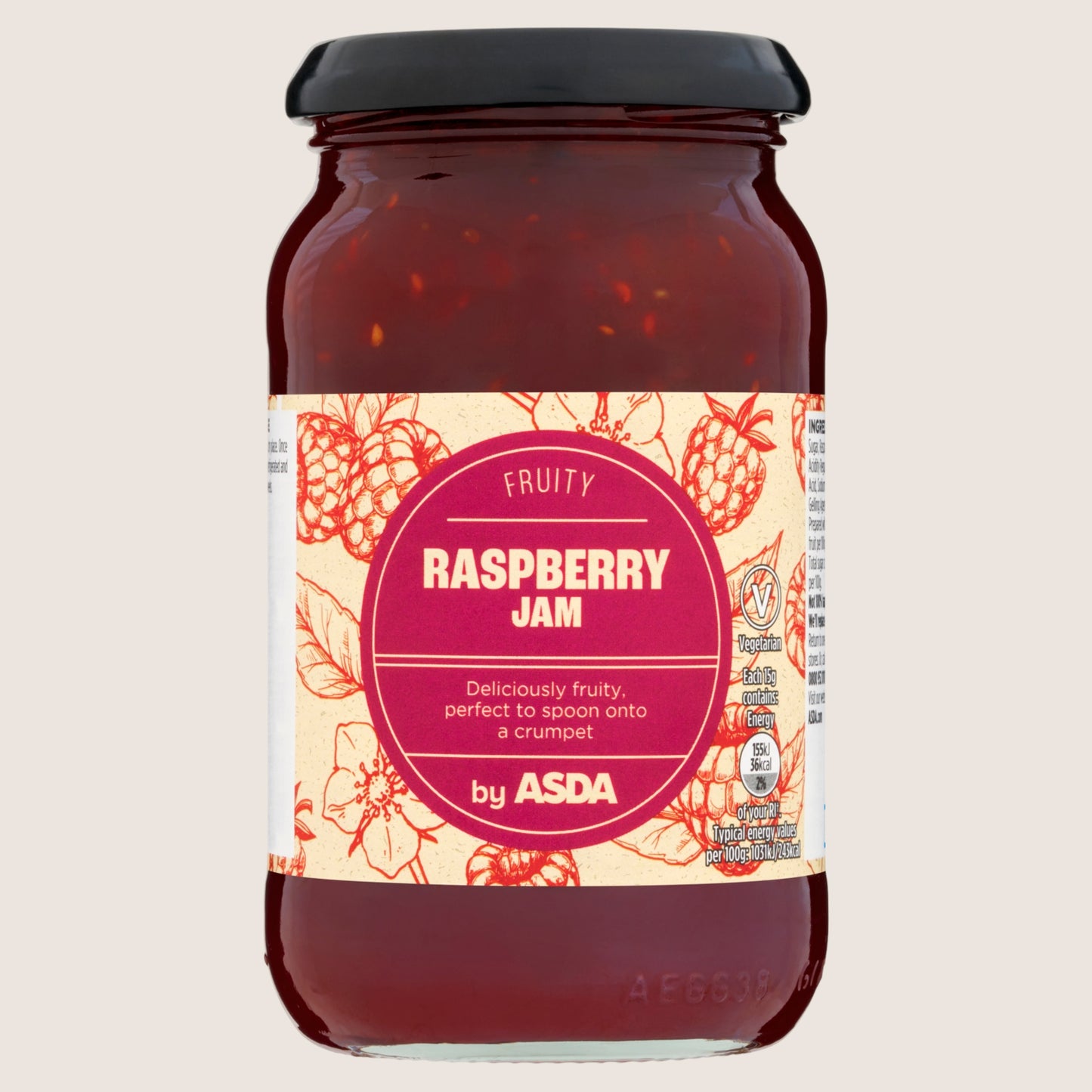 ASDA Fruity Raspberry Jam Real Fruit 454g