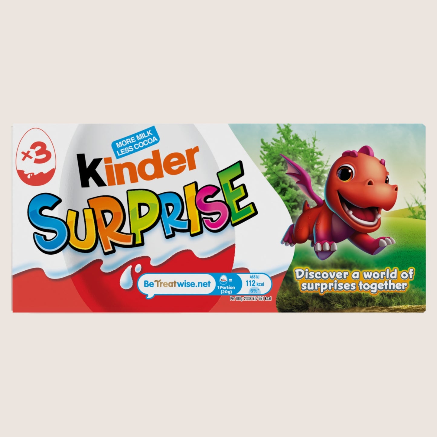 Kinder Surprise Milk Chocolate Egg With Toy Messages 3 Pack 3 x 20g