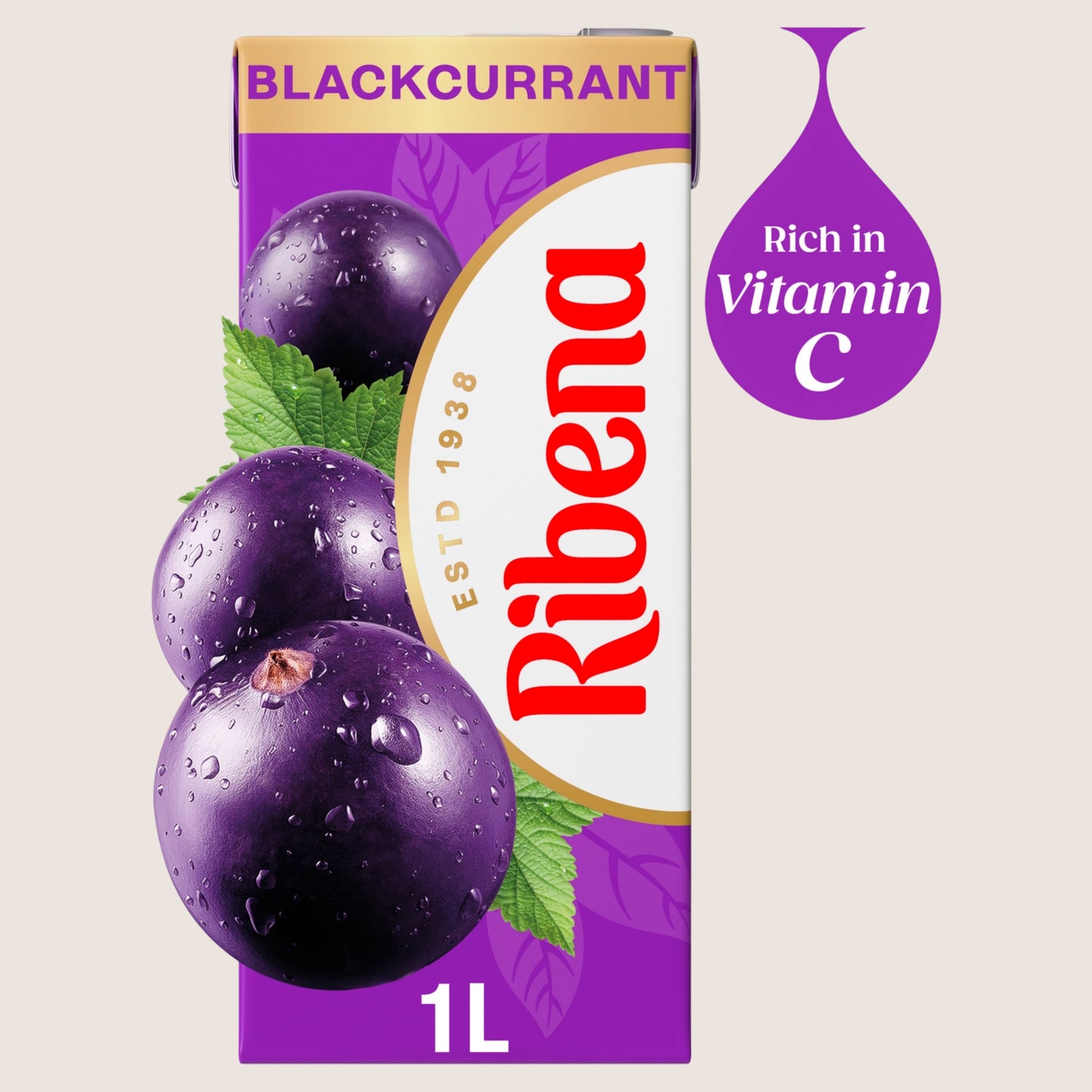 Ribena Blackcurrant Juice Drink Carton No Artificial Additives 1L