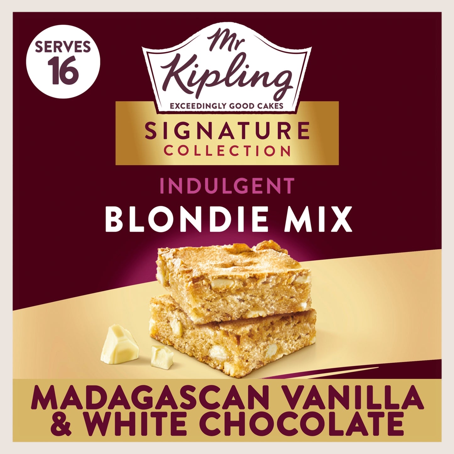 Mr Kipling Signature Baking Madagascan Vanilla & White Chocolate Blondie Cake Mix Premium Quality 368g