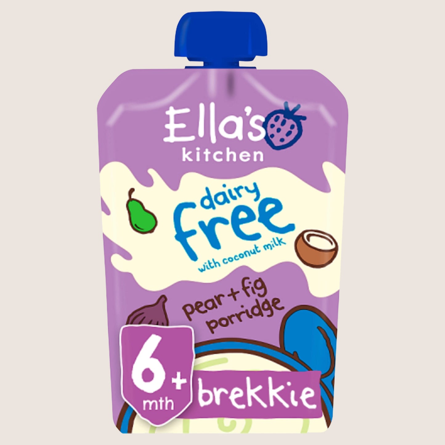 Ella's Kitchen Dairy Free Pear + Fig Porridge From 6 Months 6 Months Plus 100g