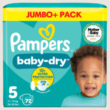 Pampers Baby-Dry Size 5, , - Jumbo+ Pack Size 5 72 Nappie 11kg