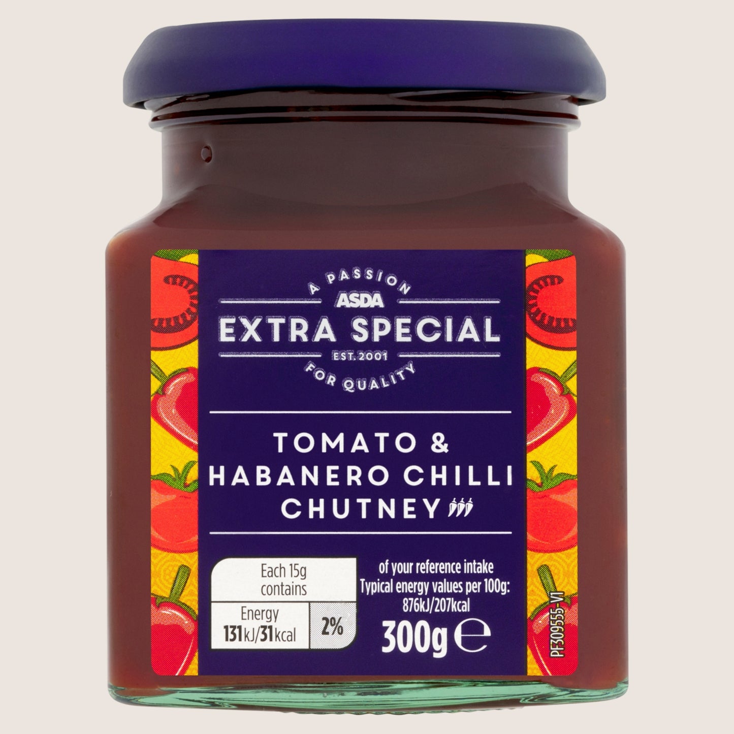 ASDA Extra Special Tomato & Habanero Chilli Chutney No Artificial Additives 300g