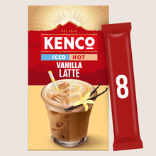 Kenco Iced Hot Vanilla Latte Instant Coffee Sachets x8 No Artificial Additives