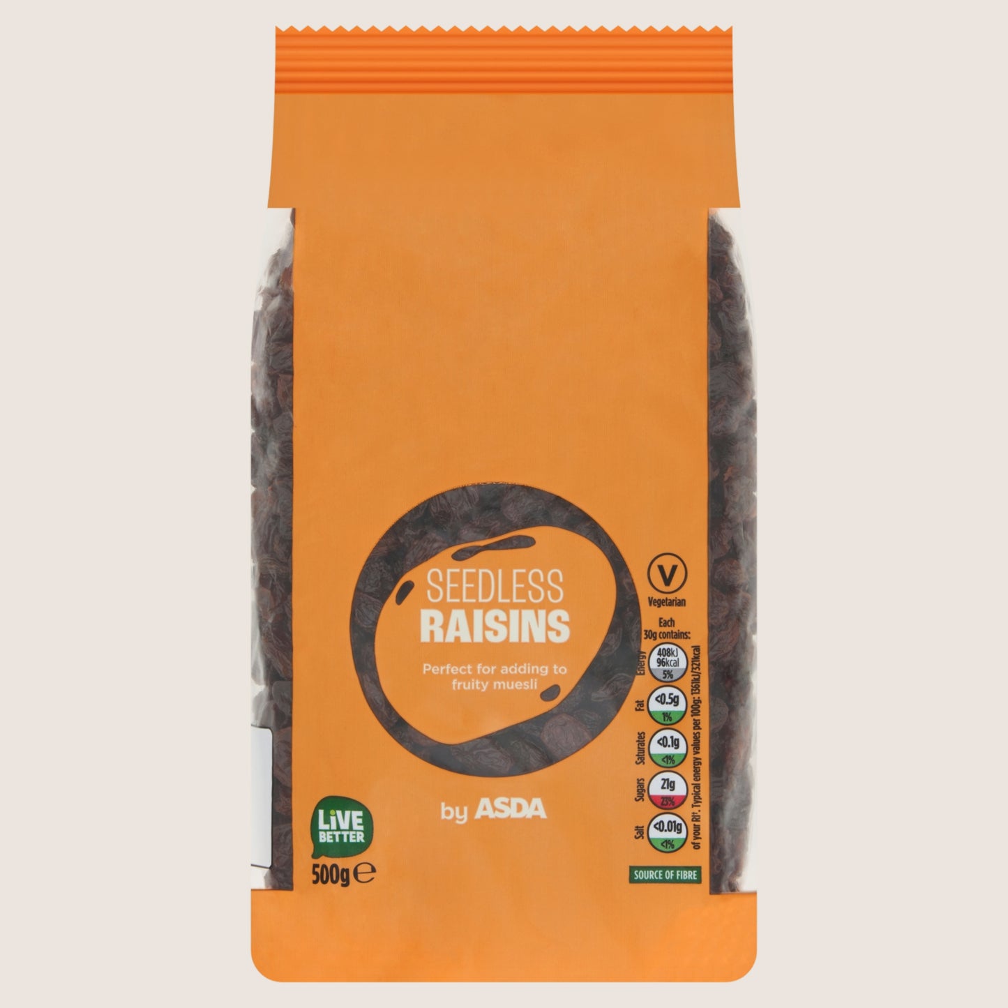 ASDA Seedless Raisins Multipack 500g