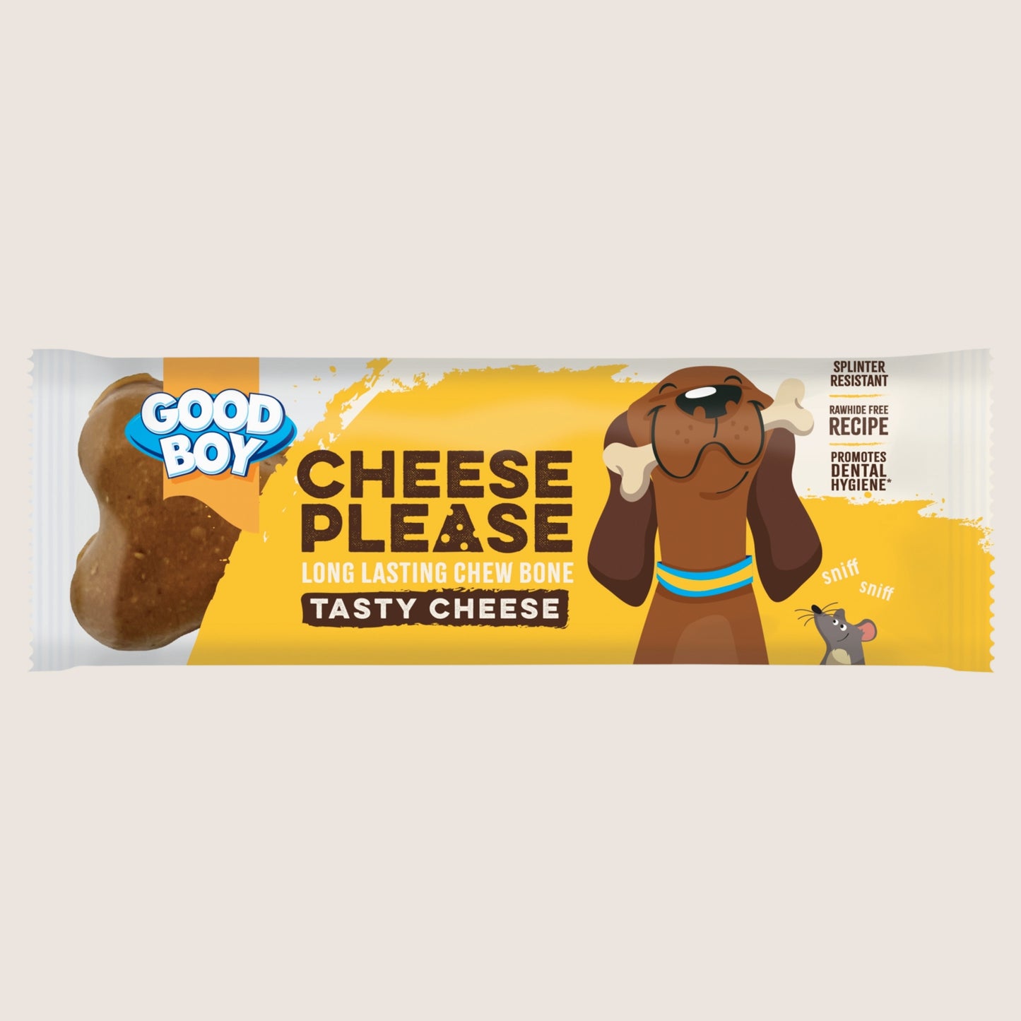 Good Boy Cheese Please Long Lasting Chew Bone Tasty Cheese No Artificial Additives 60g