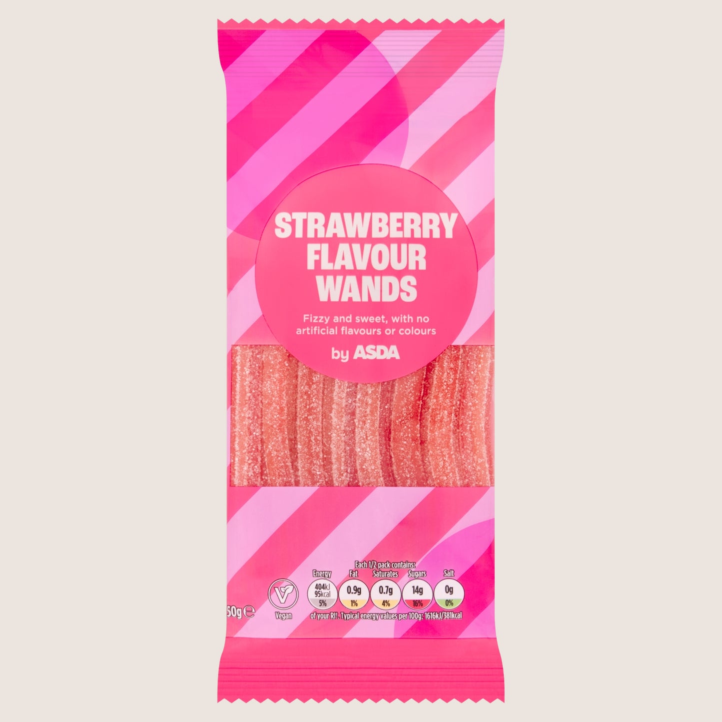 ASDA Strawberry Flavour Wands 50g