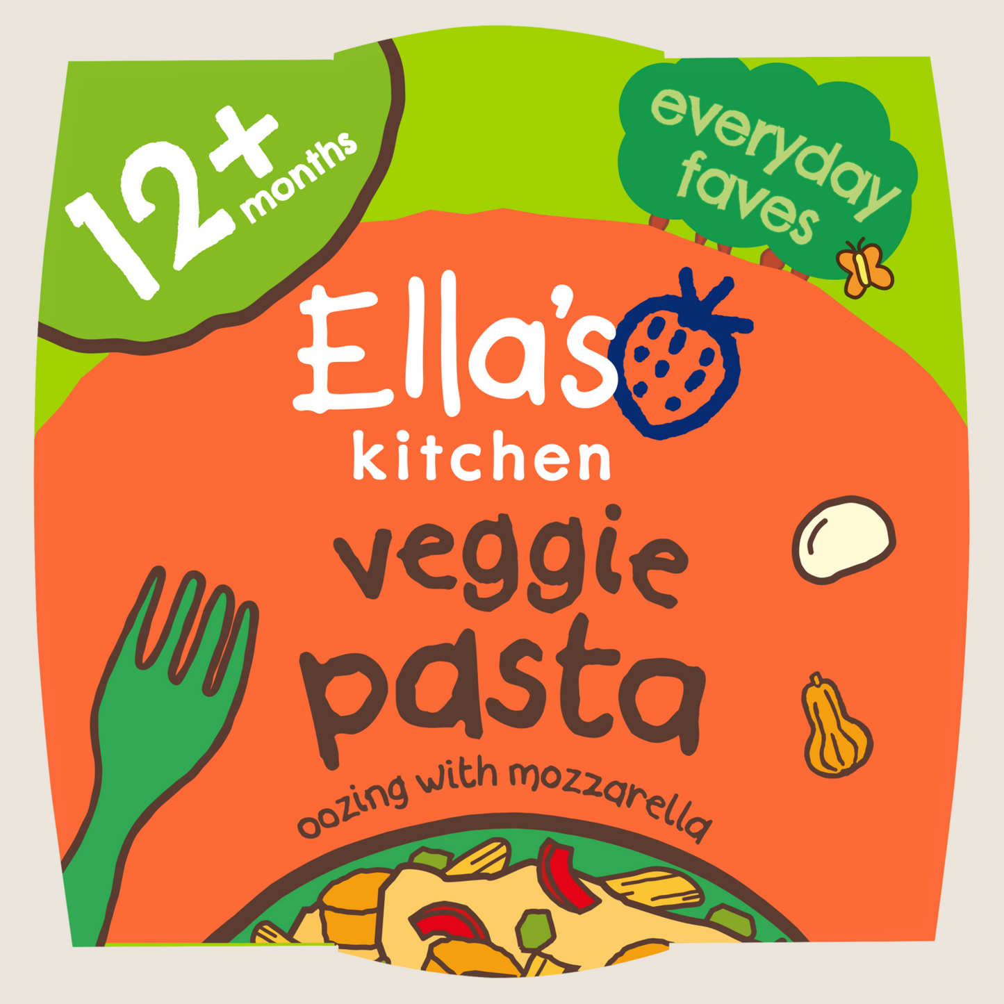 Ella's Kitchen Veggie Pasta Oozing with Mozzarella 12+ Months Gentle Formula 200g