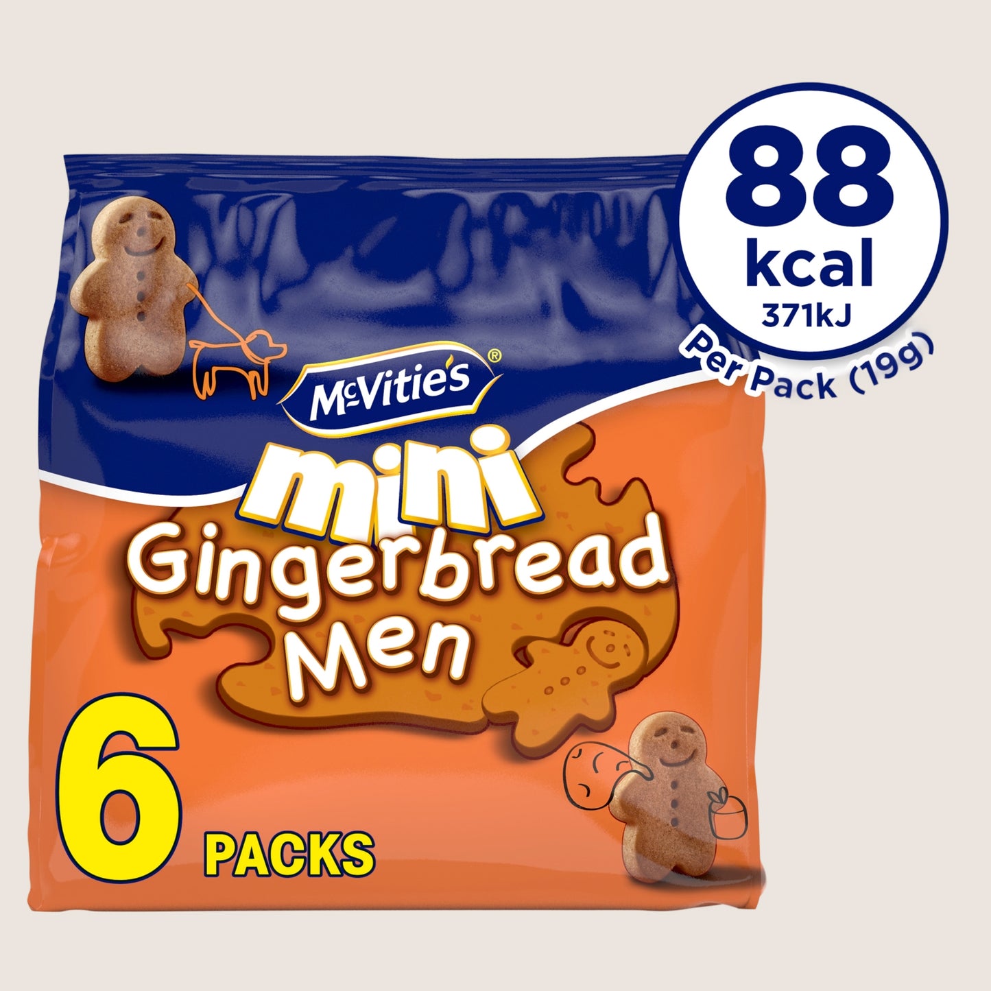 McVitie's Mini Gingerbread Men Biscuits Free From Artificial Additives 6 x 19g