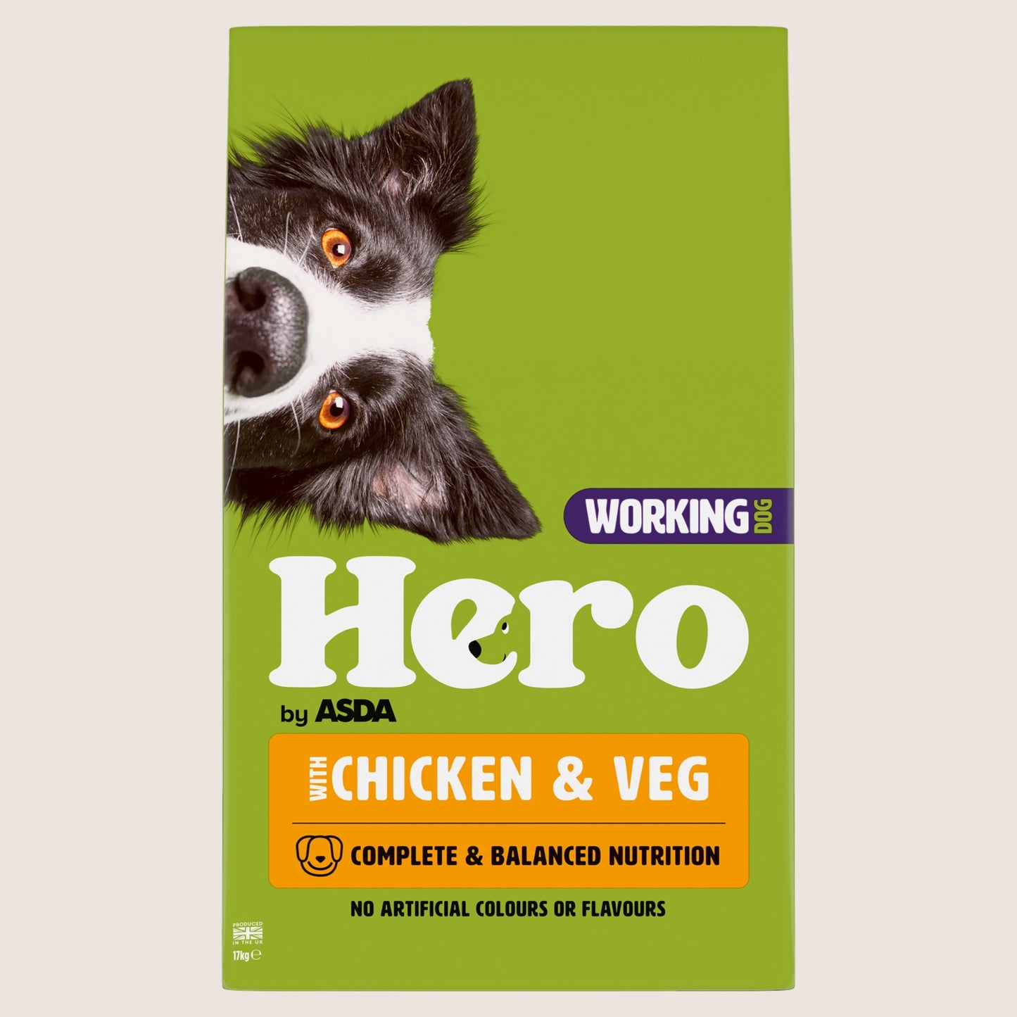 Hero by ASDA Working Dog with Chicken & Veg Complete Nutrition 17kg