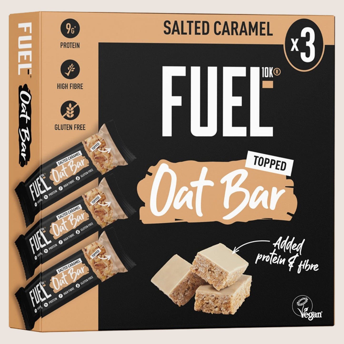 FUEL10K Salted Caramel Protein Cereal Oat Bars Protein 3x45g