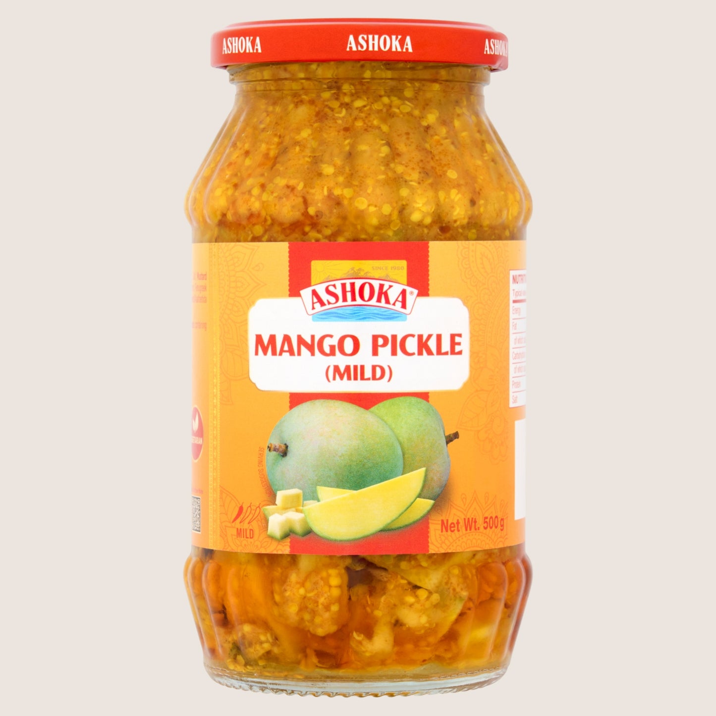 Ashoka Mango Pickle Mild No Artificial Additives 500g