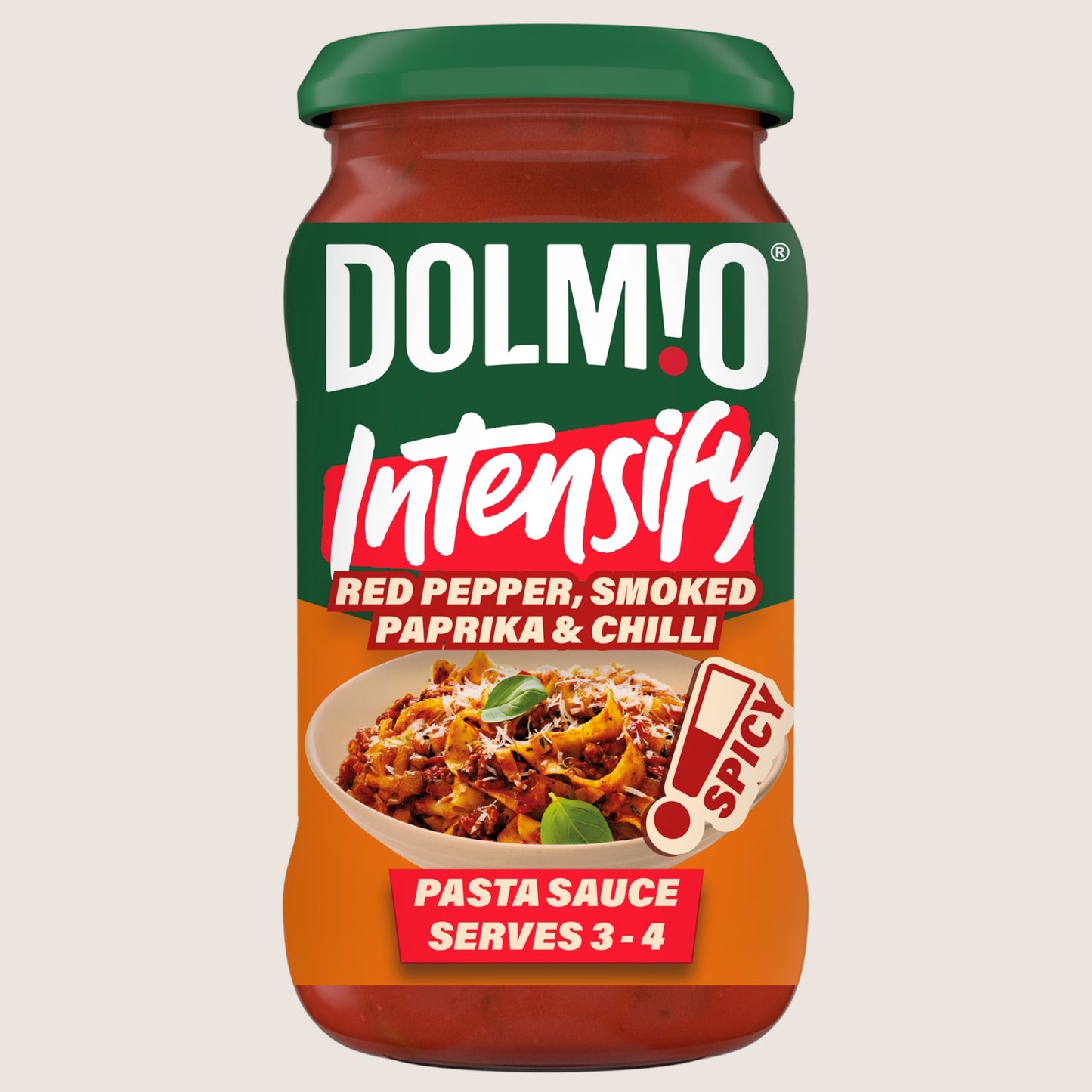 Dolmio Intensify Pasta Sauce Spicy Red Pepper Smoked Paprika & Chilli No Artificial Additives 400g