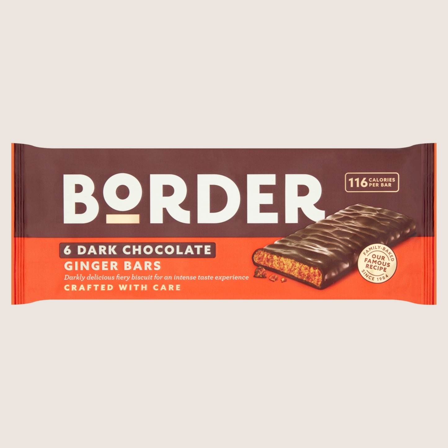 Border Dark Chocolate Ginger Bars Dark Chocolate 6 x 24g