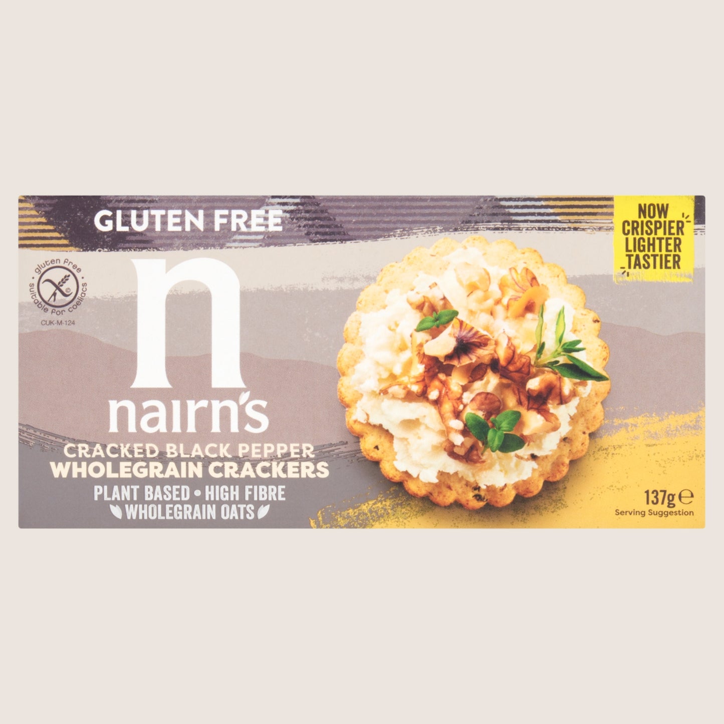 Nairn's Cracked Black Pepper Wholegrain Crackers Free From Artificial Additives 137g