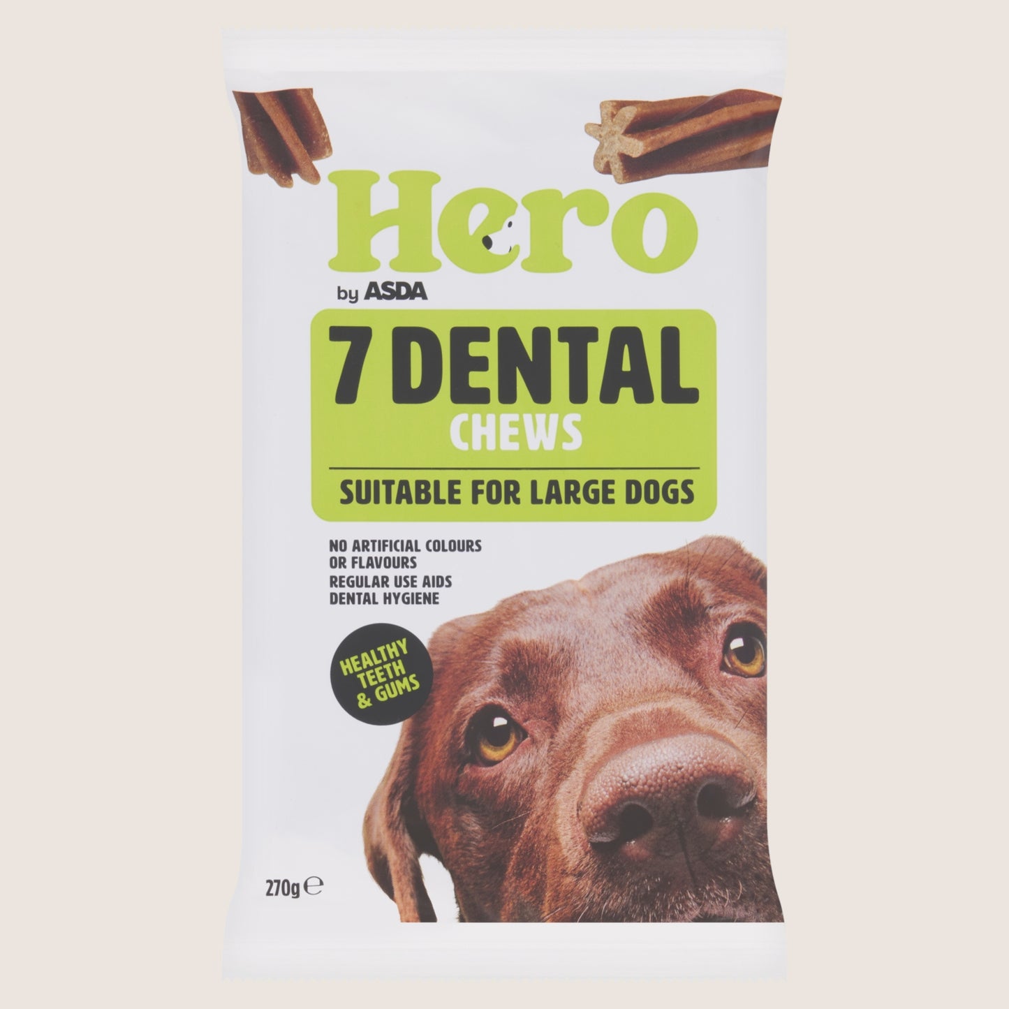 Hero by ASDA Hero 7 Dental Chews No Artificial Additives 270g