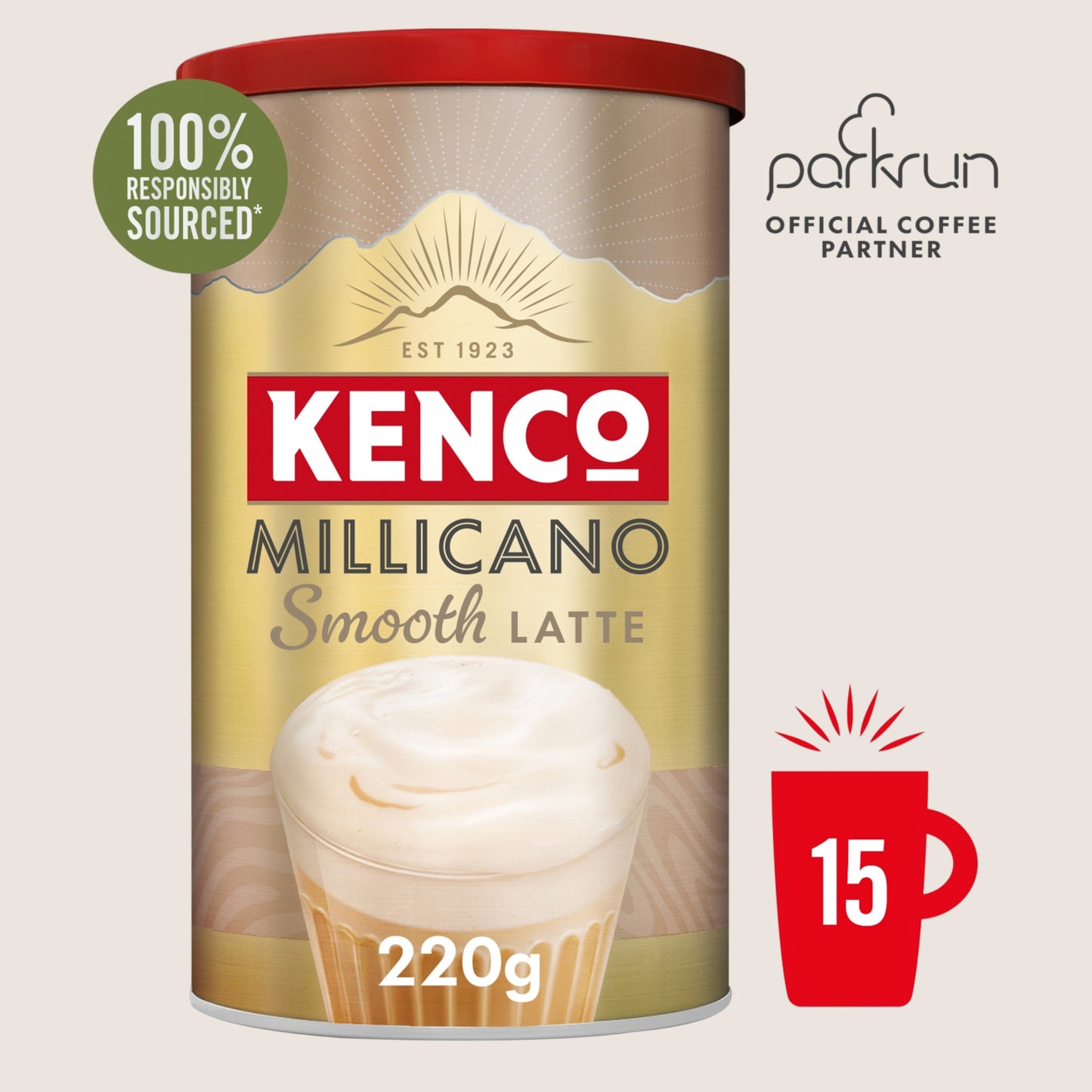 Kenco Millicano Smooth Latte Instant Coffee Smooth Blend 220g