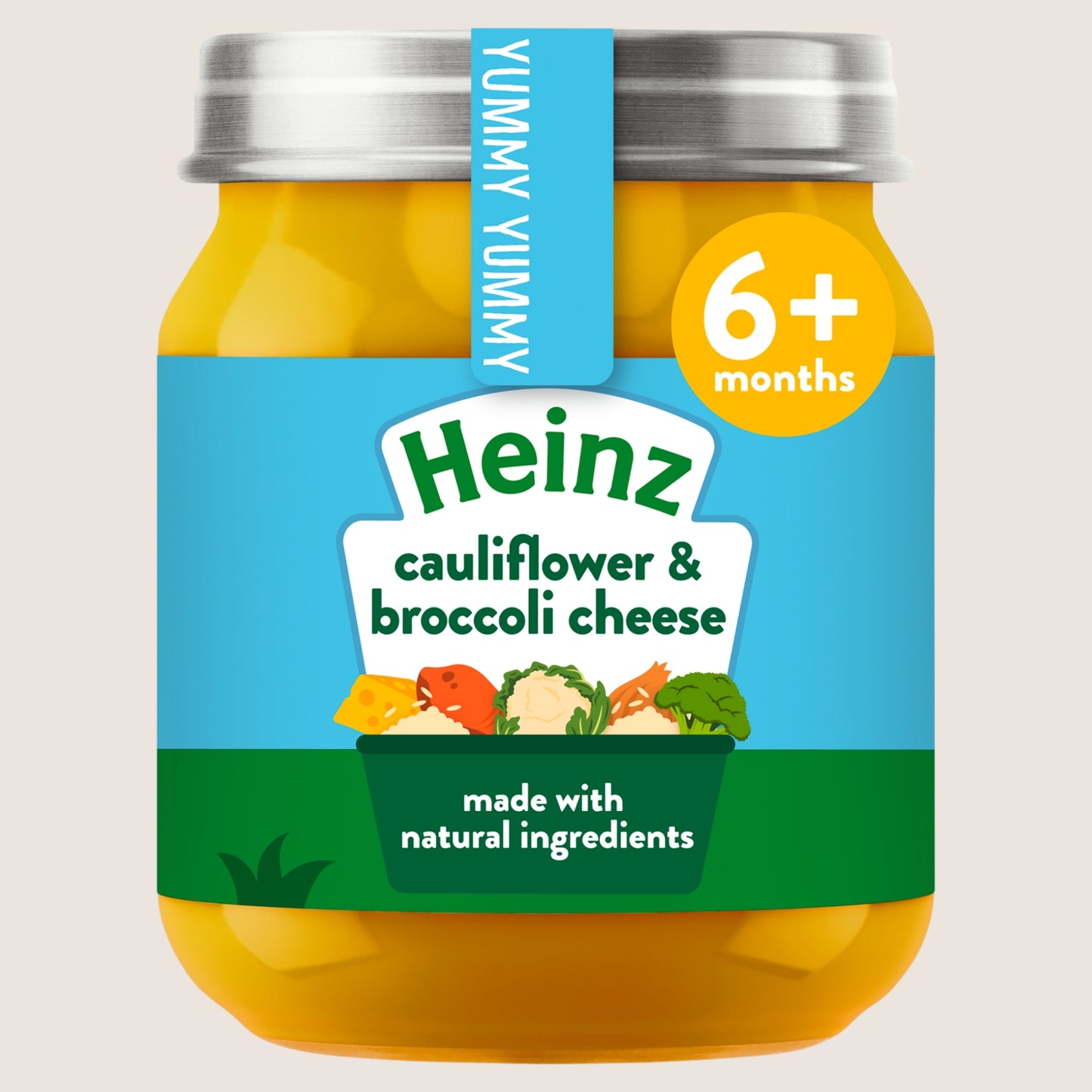 Heinz Cauliflower & Broccoli Cheese Baby Food Jar No Artificial Additives 120g