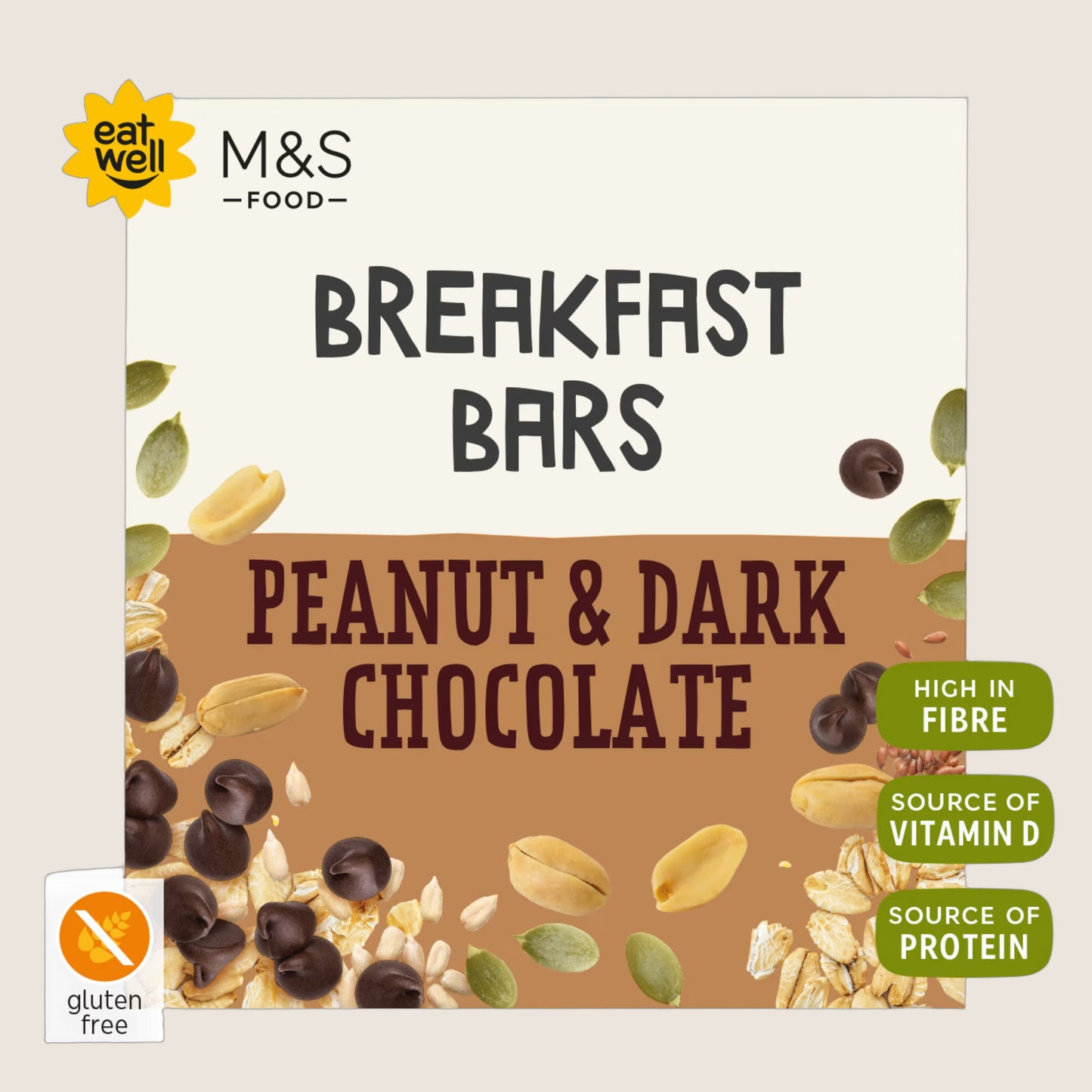 M&S Peanut And Dark Chocolate Breakfast Bars 152 g